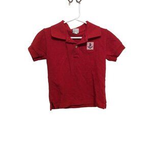 GLORIMONT Boy Polo Shirt Fish Anchor Size 3T Red
